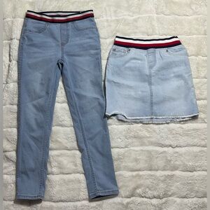 Tommy Hilfiger Kids Light Blue Jeans and Skirt Set